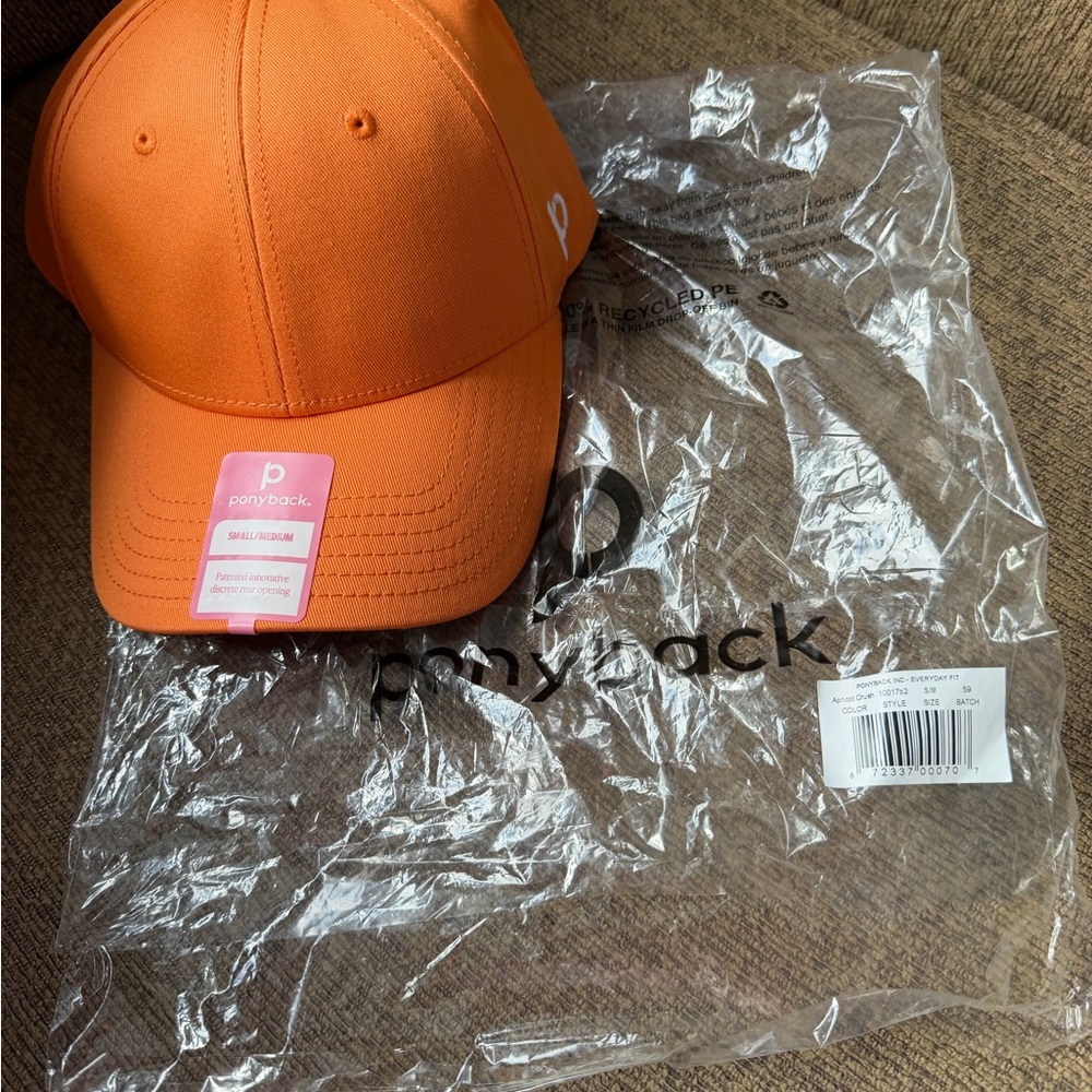 Nwt Ponyback Apricot Crush Baseball Cap - Women's Hat sz sm/med